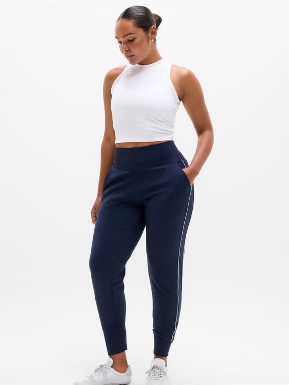 Venice High Rise Athleta Black Zip-Detail Joggers